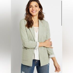 Maurice’s Light Green Knit Twill Boyfriend Blazer